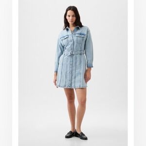 GAP | belted denim mini dress | size XL (tall)